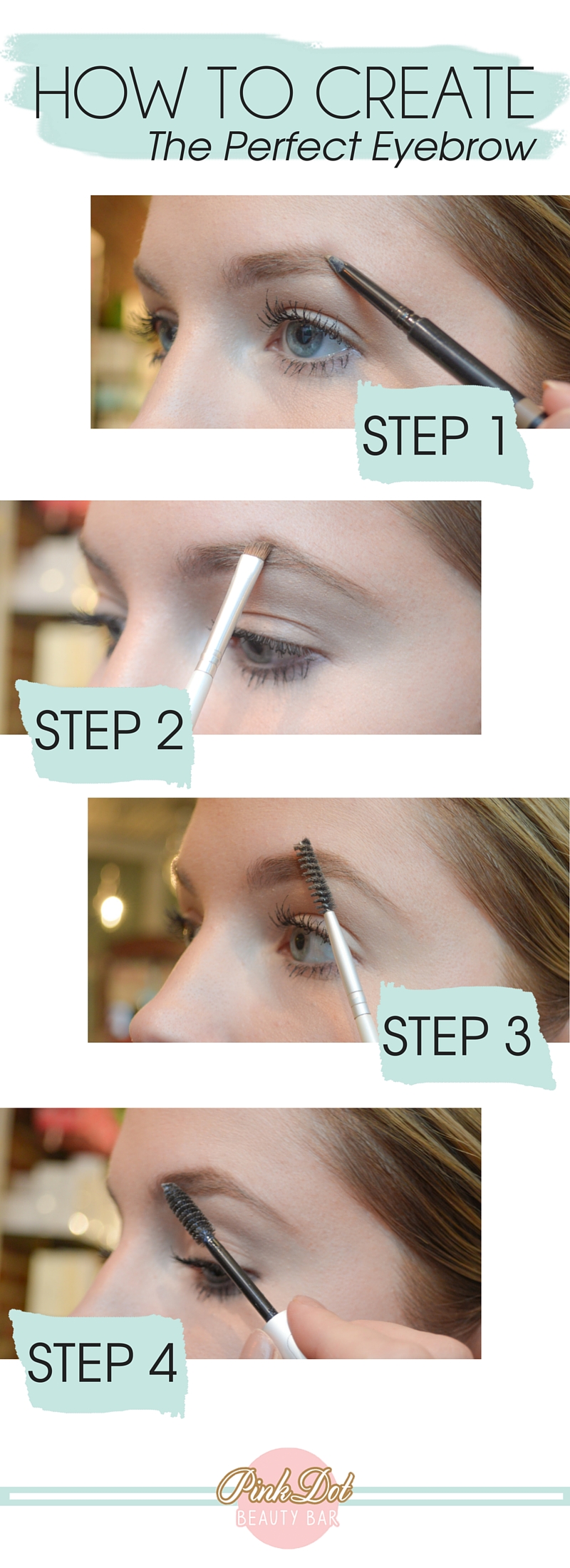 How to create the perfect eyebrow - step by step via @pinkdotbeauty
